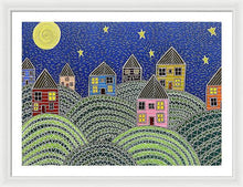 Load image into Gallery viewer, Houses on Hills At Night - Framed Print
