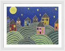 Load image into Gallery viewer, Houses on Hills At Night - Framed Print
