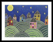 Load image into Gallery viewer, Houses on Hills At Night - Framed Print
