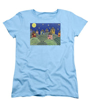 Load image into Gallery viewer, Houses on Hills At Night - Women&#39;s T-Shirt (Standard Fit)
