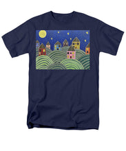 Load image into Gallery viewer, Houses on Hills At Night - Men&#39;s T-Shirt  (Regular Fit)
