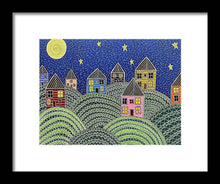 Load image into Gallery viewer, Houses on Hills At Night - Framed Print
