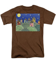 Load image into Gallery viewer, Houses on Hills At Night - Men&#39;s T-Shirt  (Regular Fit)
