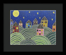 Load image into Gallery viewer, Houses on Hills At Night - Framed Print
