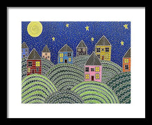 Load image into Gallery viewer, Houses on Hills At Night - Framed Print
