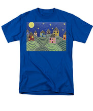 Load image into Gallery viewer, Houses on Hills At Night - Men&#39;s T-Shirt  (Regular Fit)
