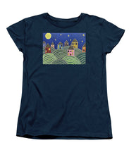 Load image into Gallery viewer, Houses on Hills At Night - Women&#39;s T-Shirt (Standard Fit)
