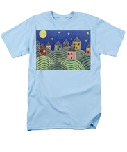 Load image into Gallery viewer, Houses on Hills At Night - Men&#39;s T-Shirt  (Regular Fit)
