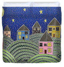 Load image into Gallery viewer, Houses on Hills At Night - Duvet Cover
