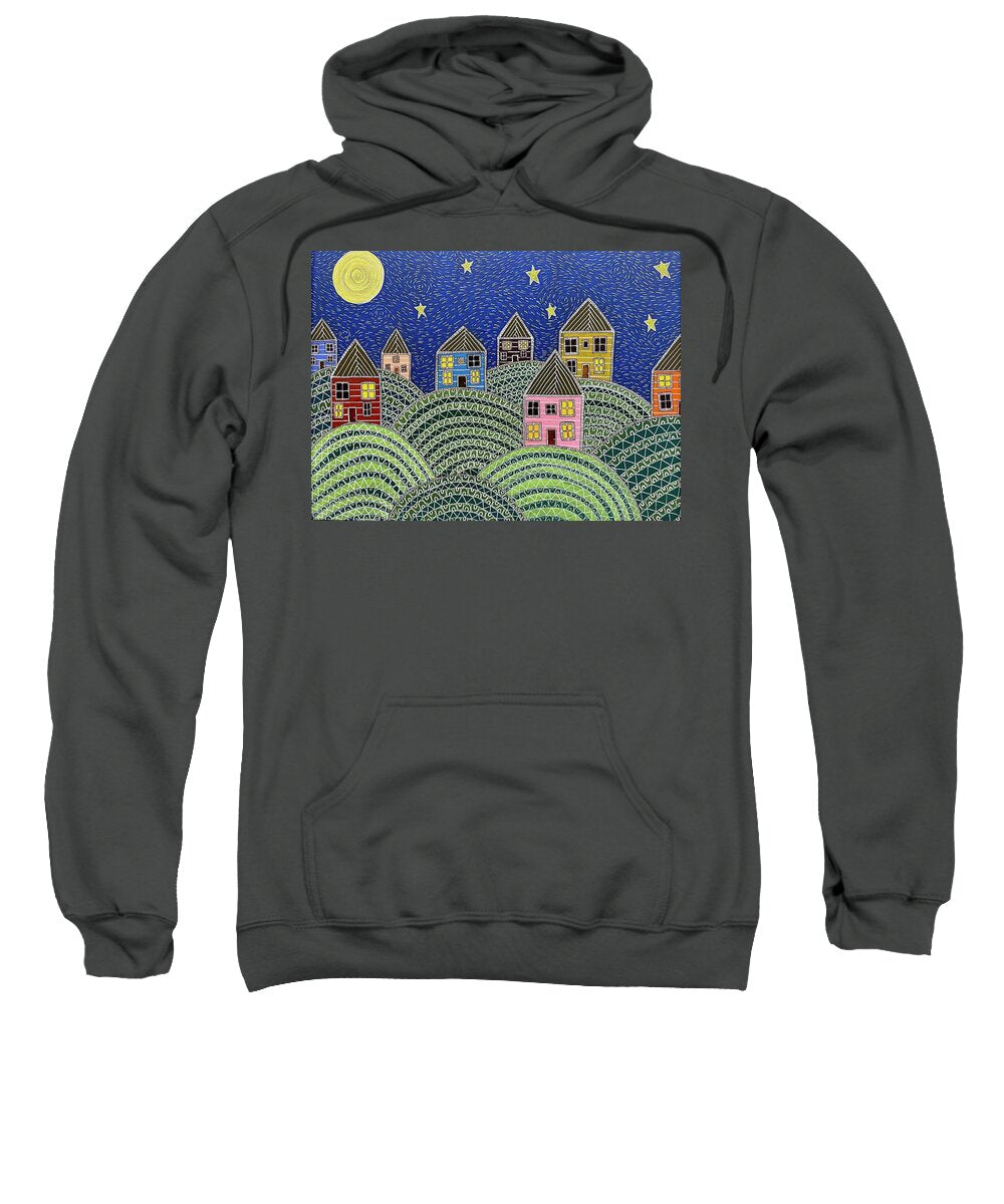 Houses on Hills At Night - Sweatshirt – Jenny Sammons Art