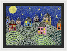 Load image into Gallery viewer, Houses on Hills At Night - Framed Print
