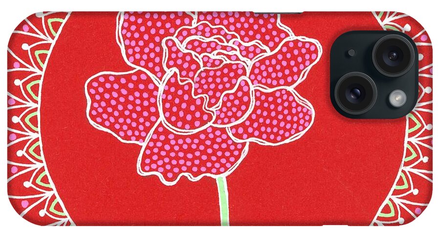 Red Peony Mandala - Phone Case