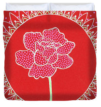 Load image into Gallery viewer, Red Peony Mandala - Duvet Cover

