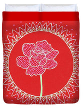 Load image into Gallery viewer, Red Peony Mandala - Duvet Cover
