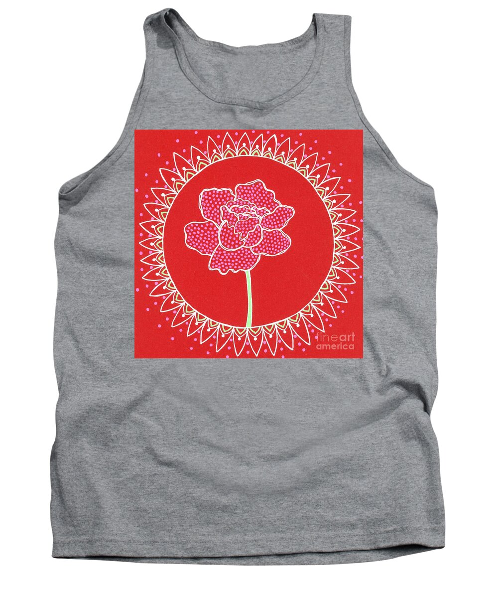 Red Peony Mandala - Tank Top