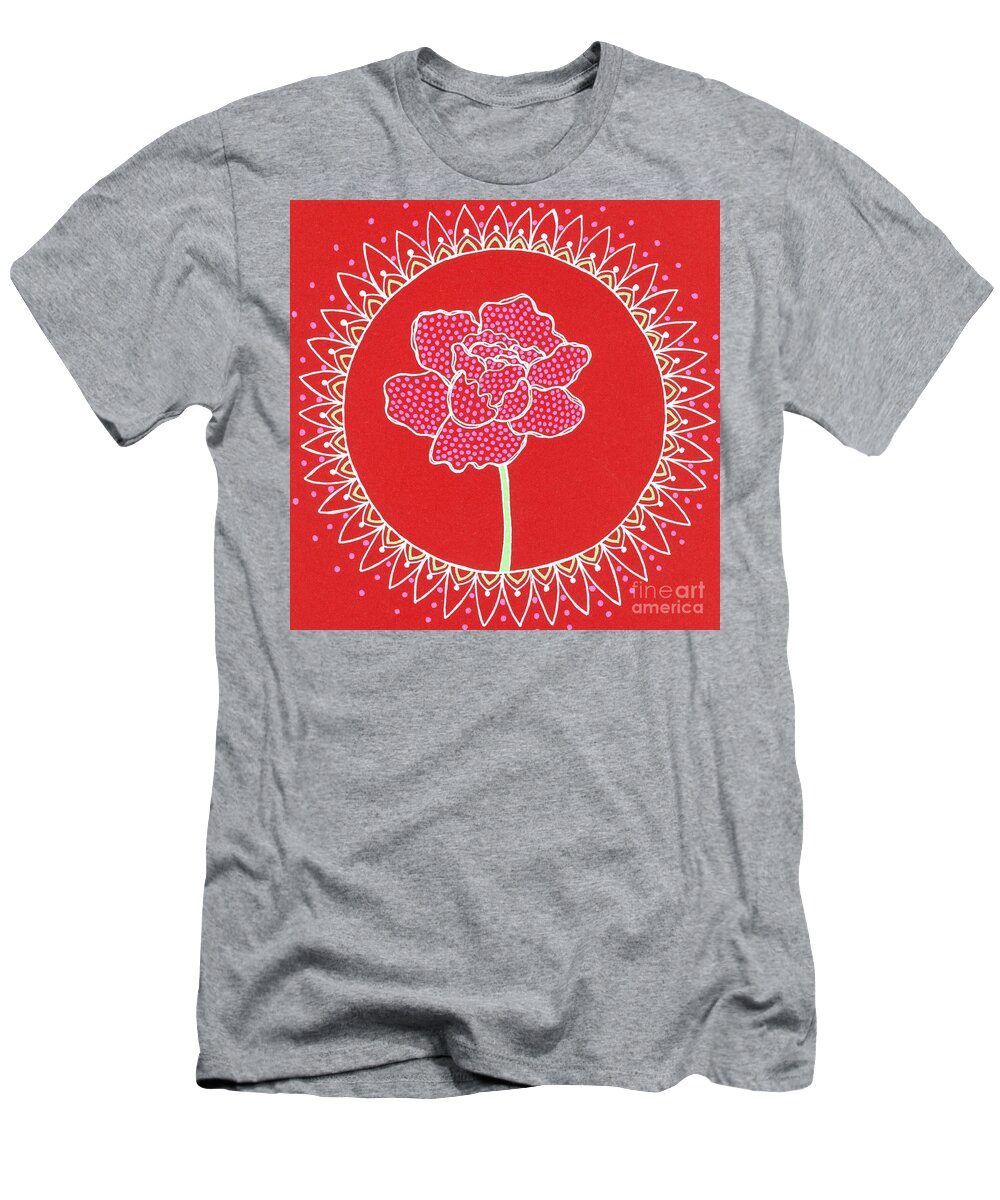 Red Peony Mandala - T-Shirt