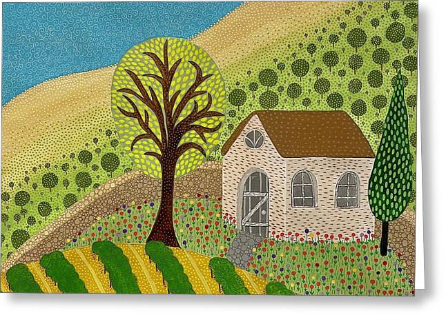 Villa by the Sea - Greeting Card