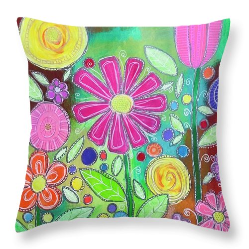 A Summer Garden - Throw Pillow