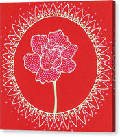 Red Peony Mandala - Canvas Print