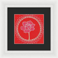 Red Peony Mandala - Framed Print