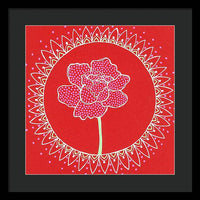Red Peony Mandala - Framed Print