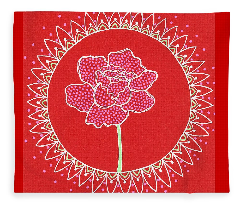 Red Peony Mandala - Blanket