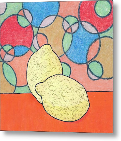 Two Lemons - Metal Print