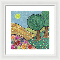 Two Trees on a Hill - Framed Print